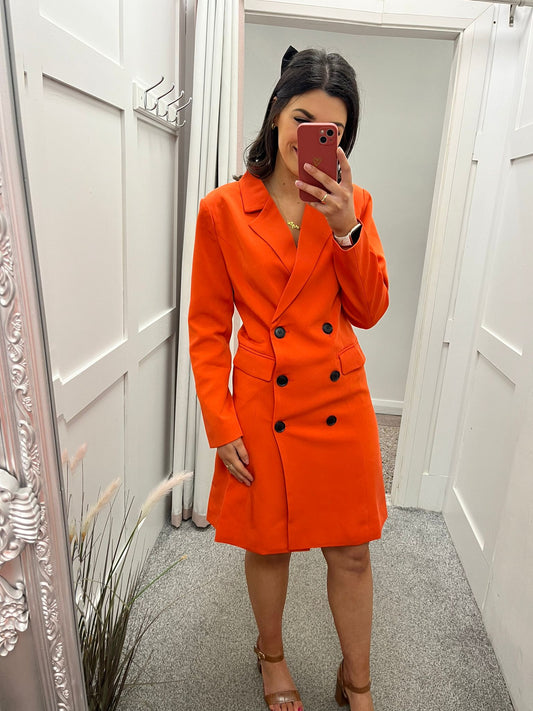 Serena orange blazer dress