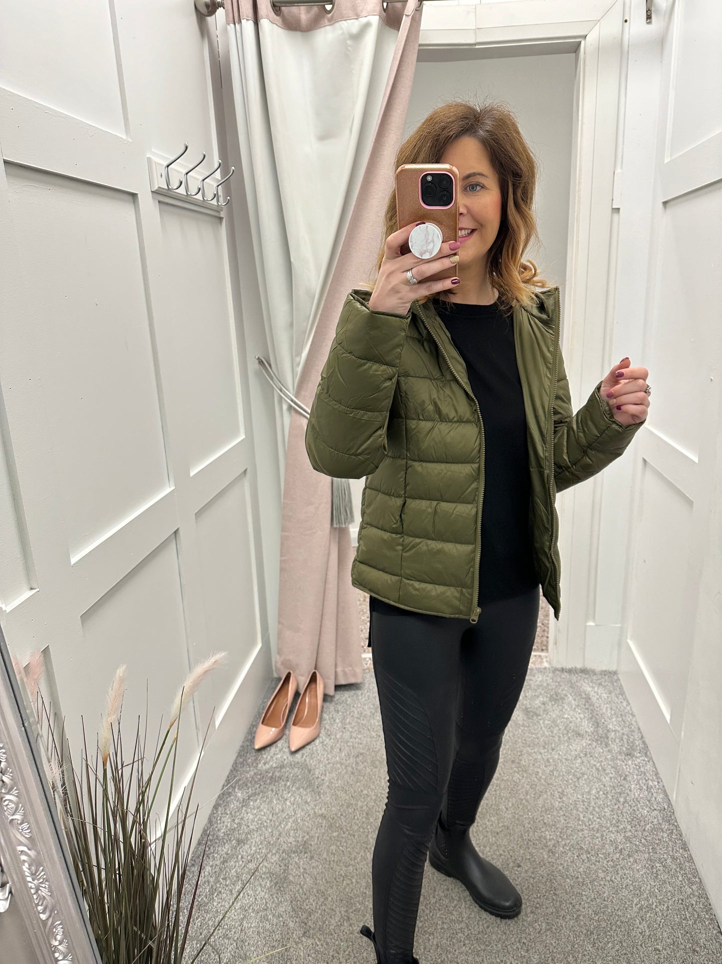 Khaki green padded coat PCbirdie