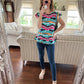 Ona pink and turquoise multi colour top