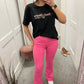 Pink flare jeans  12017