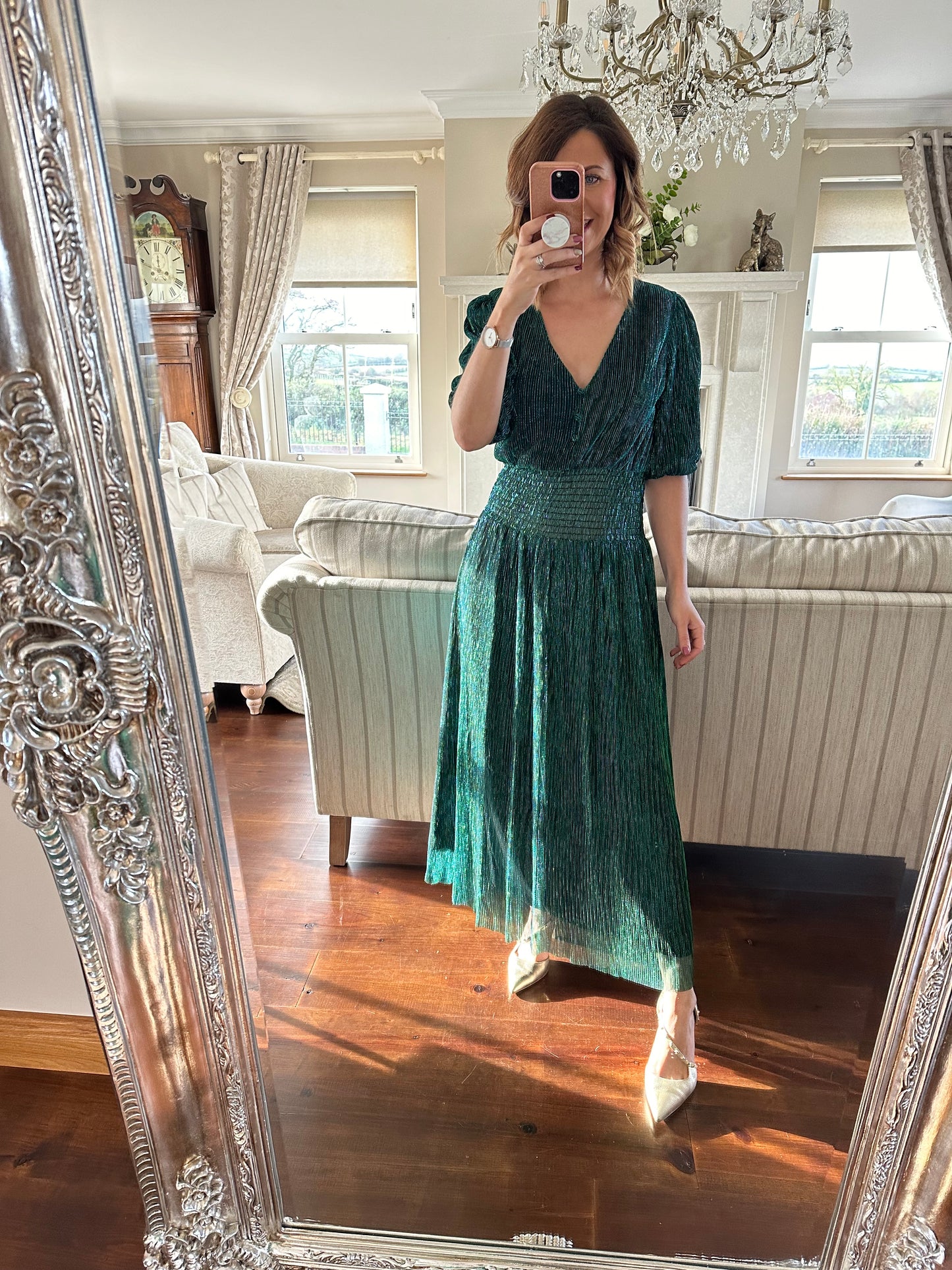 Green Lurex scarlet dress