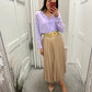 Sand shell pleated skirt