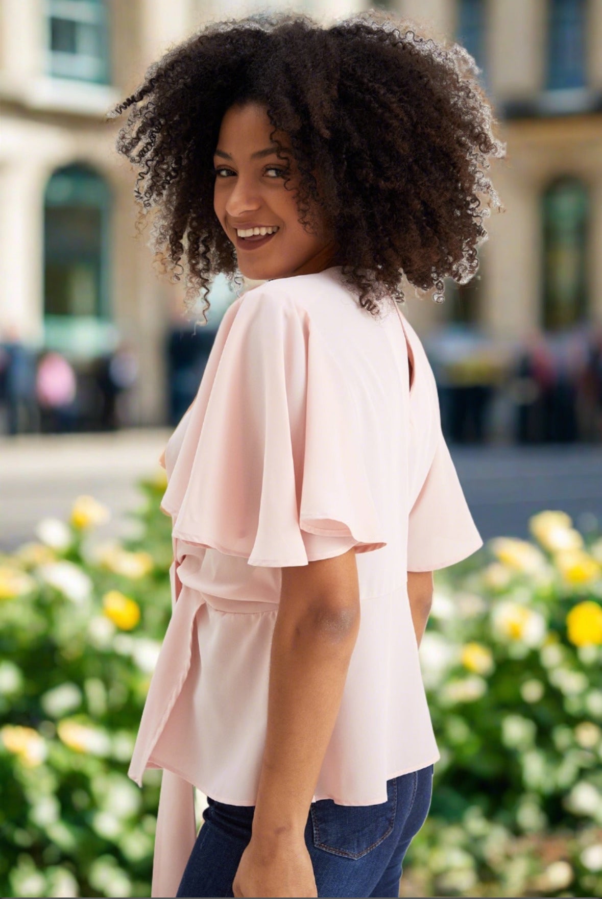 Blush knot top