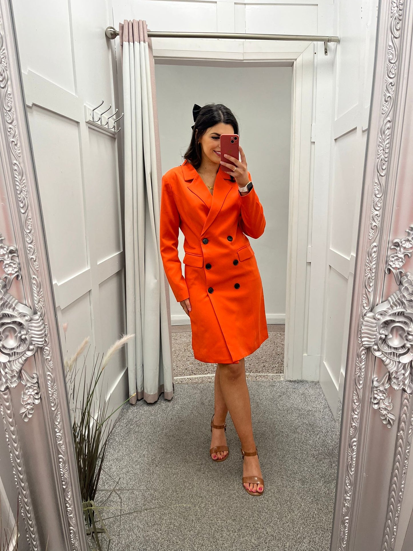 Serena orange blazer dress