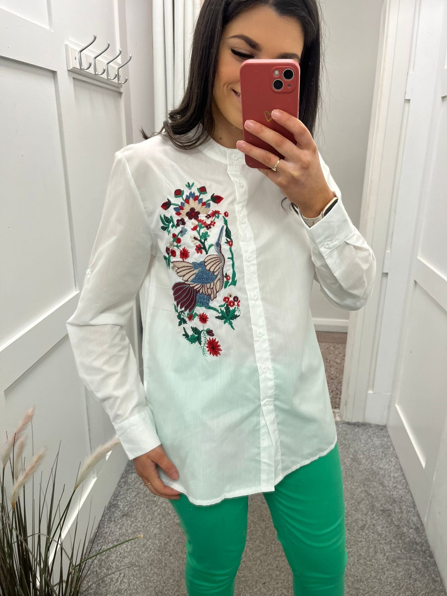 White embroidered shirt
