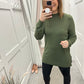 Khaki green fine knit jumper