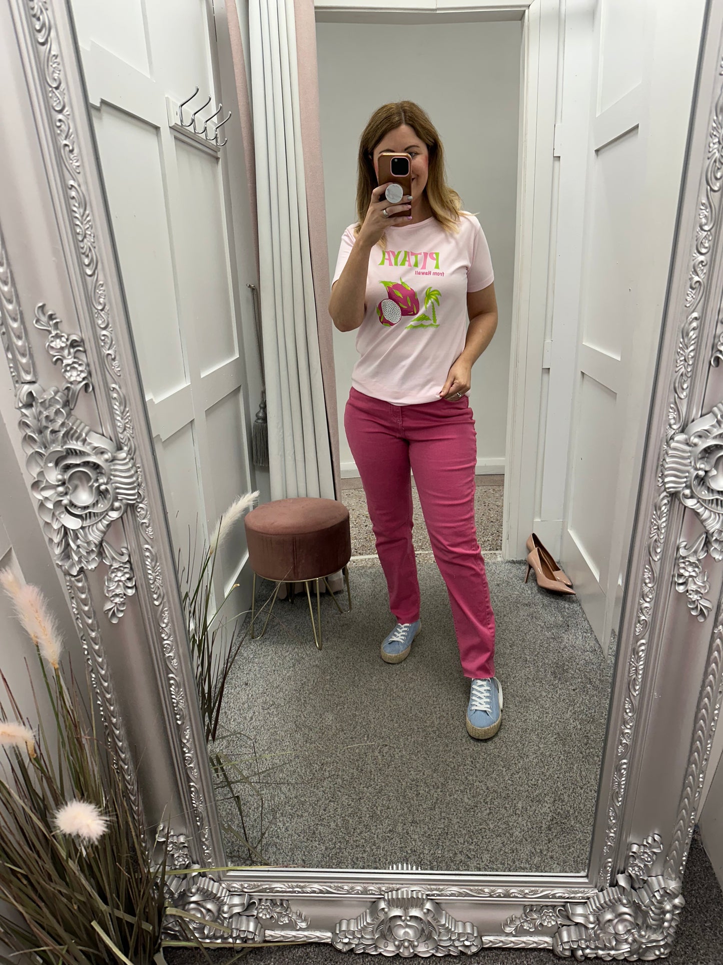 Bymom bylydia red violet pink jeans