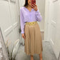 Sand shell pleated skirt