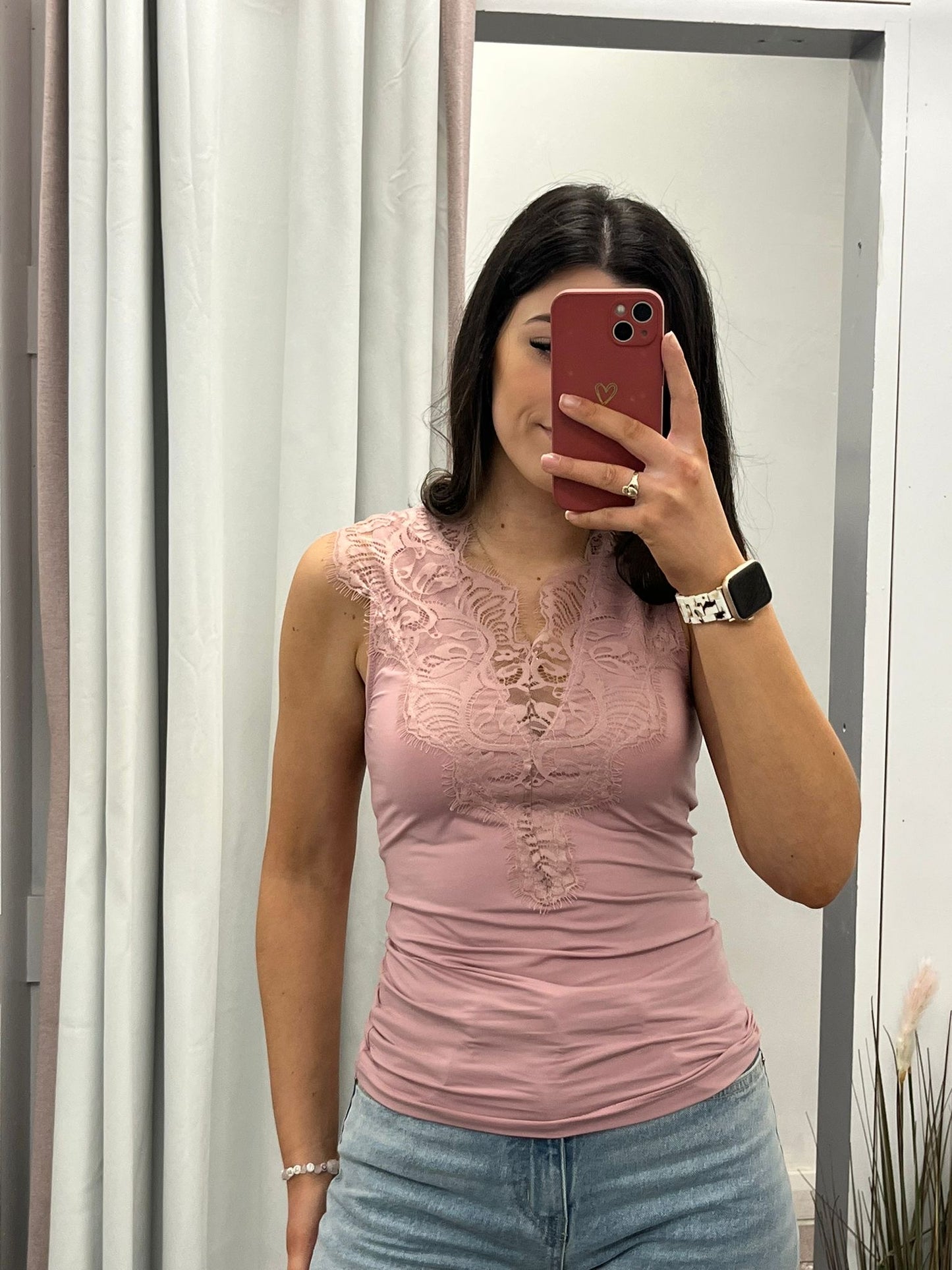 Rosewood pink lace top