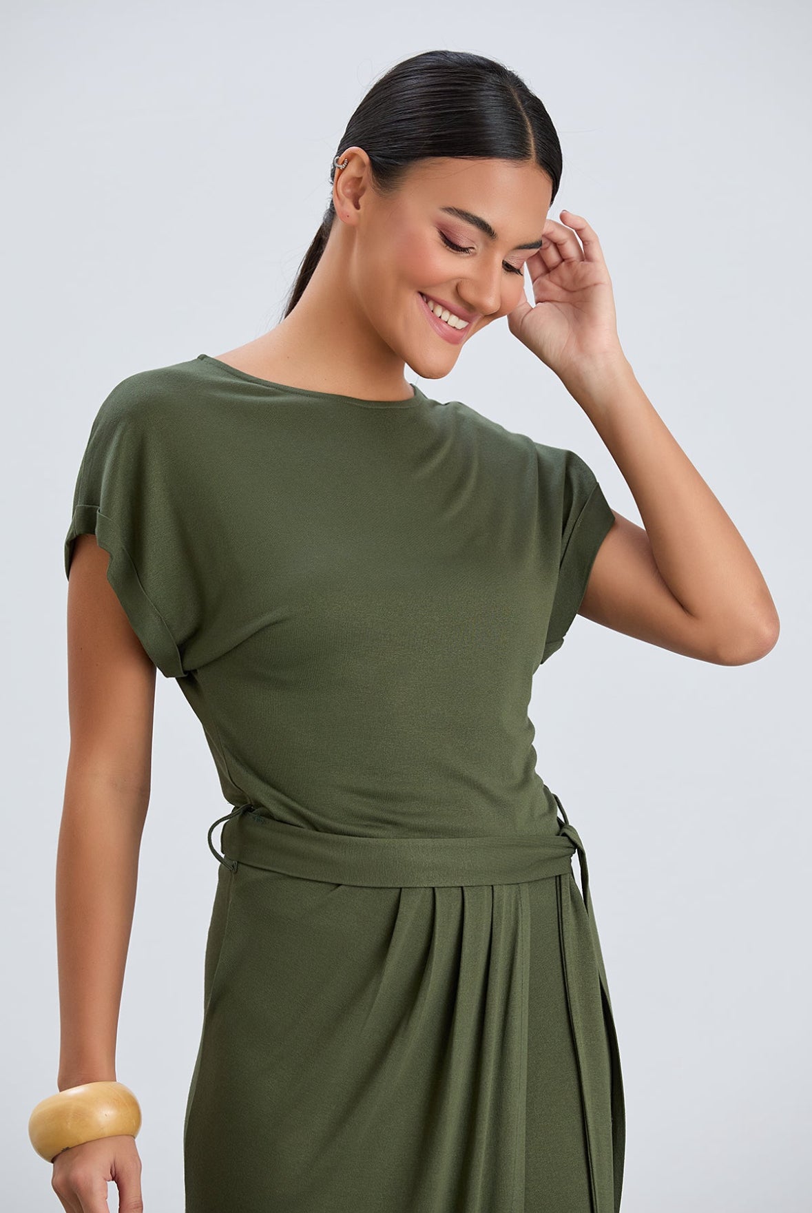 Khaki green dress