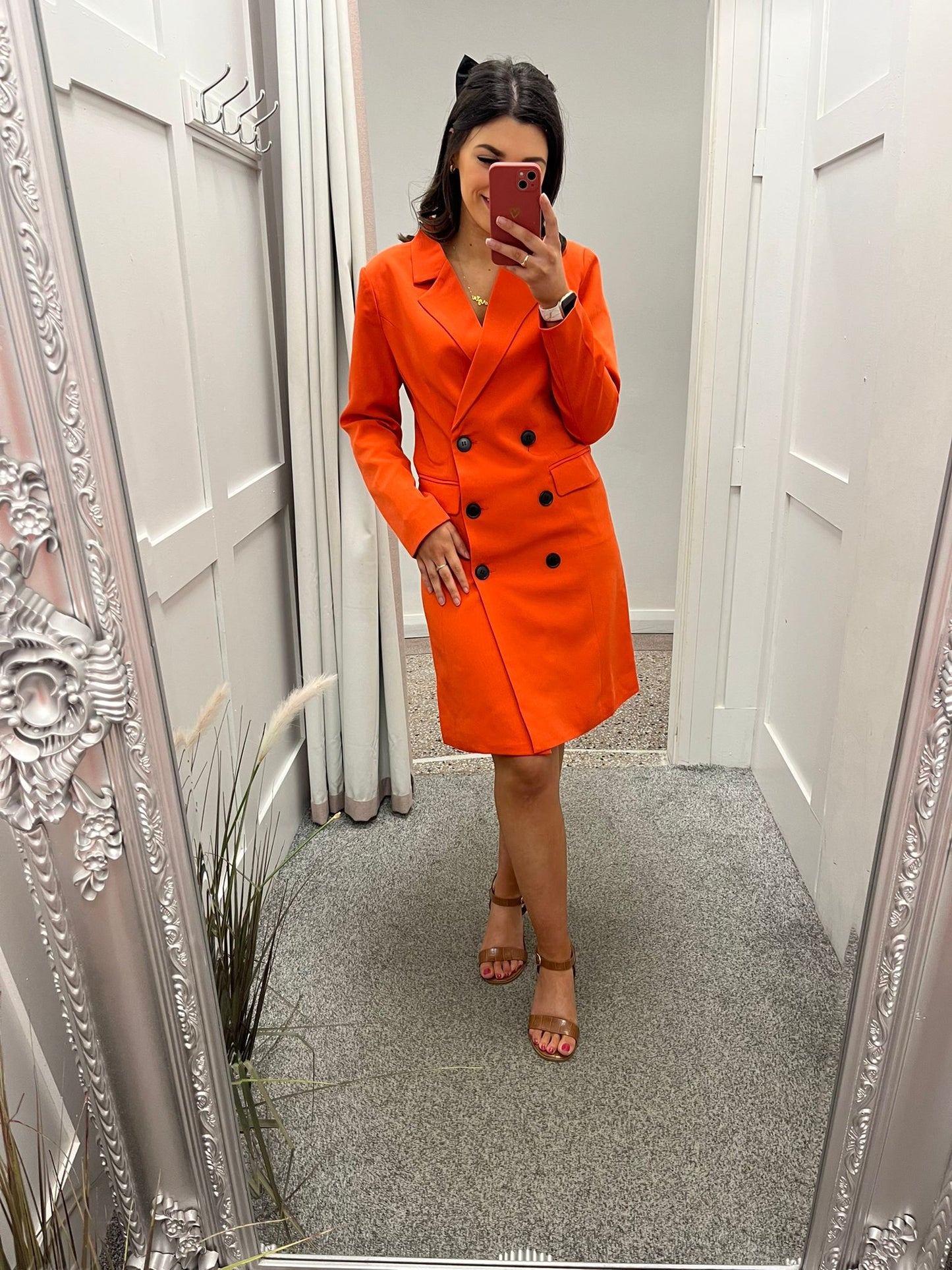 Serena orange blazer dress