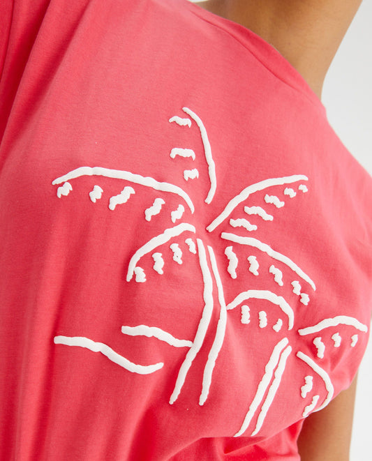 Coral palm tree t shirt 42058