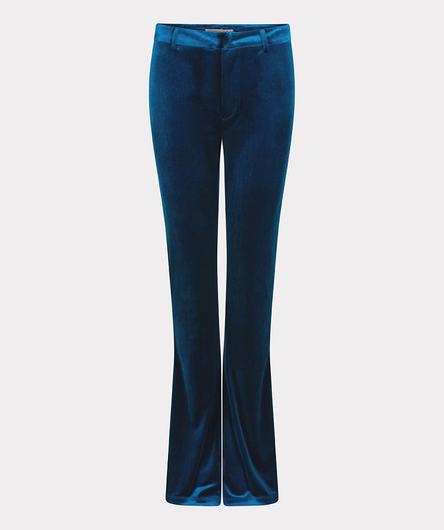 Galaxy blue velour velvet trousers 30726