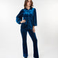 Galaxy blue velour velvet trousers 30726