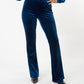 Galaxy blue velour velvet trousers 30726