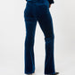 Galaxy blue velour velvet trousers 30726