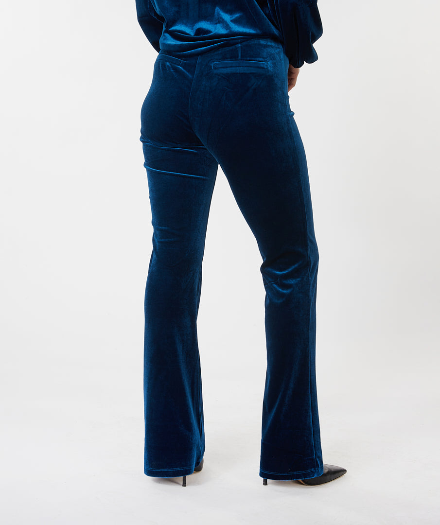 Galaxy blue velour velvet trousers 30726