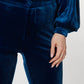 Galaxy blue velour velvet trousers 30726