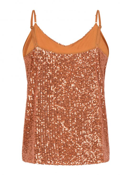 Orange ella sequin top