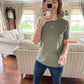 Khaki green pcria t shirt