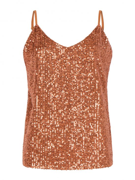 Orange ella sequin top