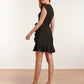 Black ruffle A line mini dress 23057