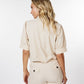 Sand metallic button blouse 05019