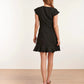 Black ruffle A line mini dress 23057