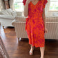 Orange and fuschia pink dress 23195