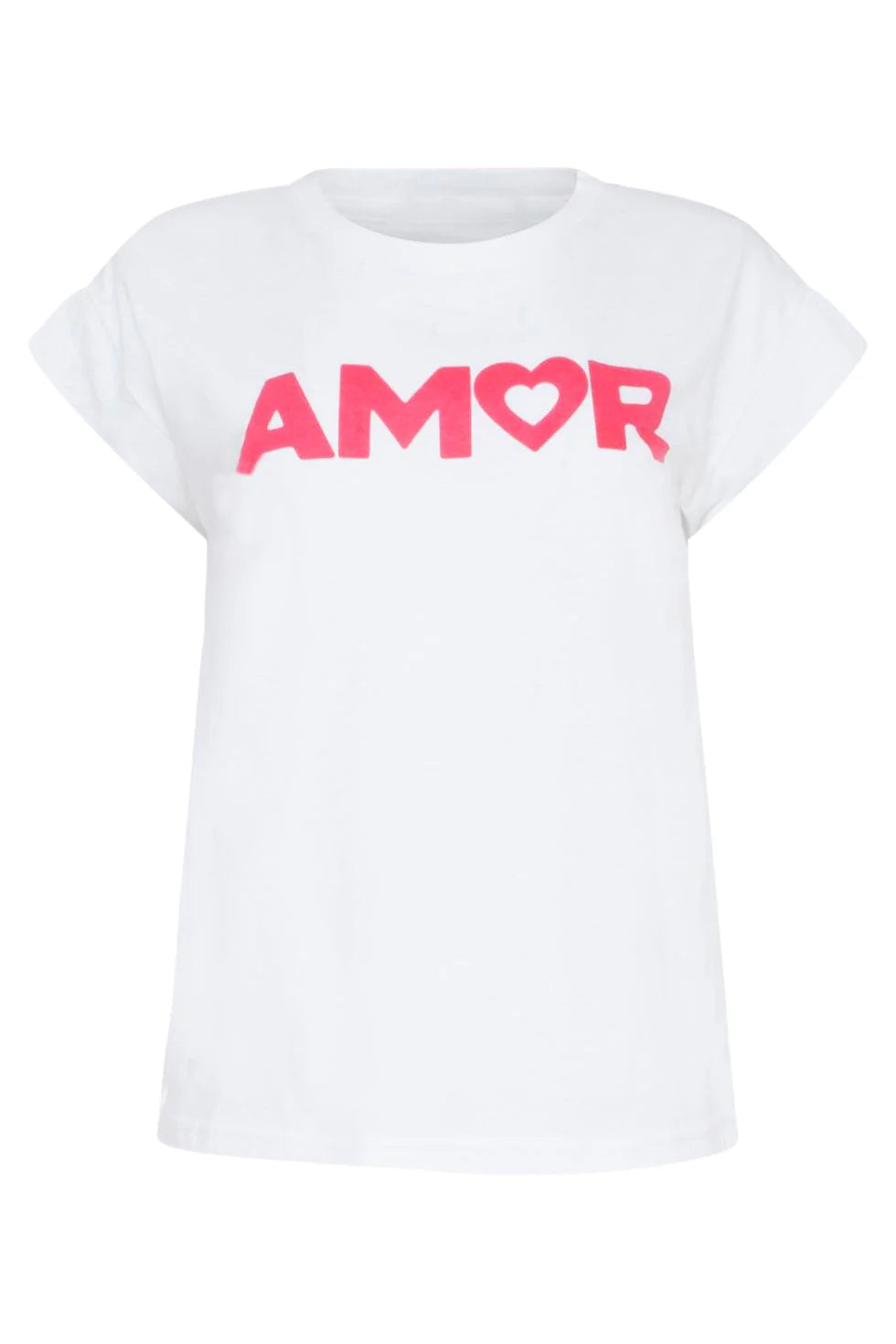 White amor slogan heart t shirt 23203