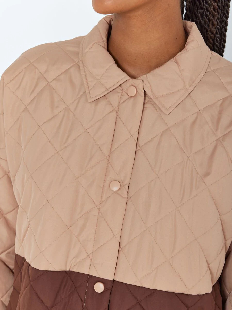 NM Irish cream and cappuccino quilted jacket - Our Secret Boutique  Our Secret Boutique