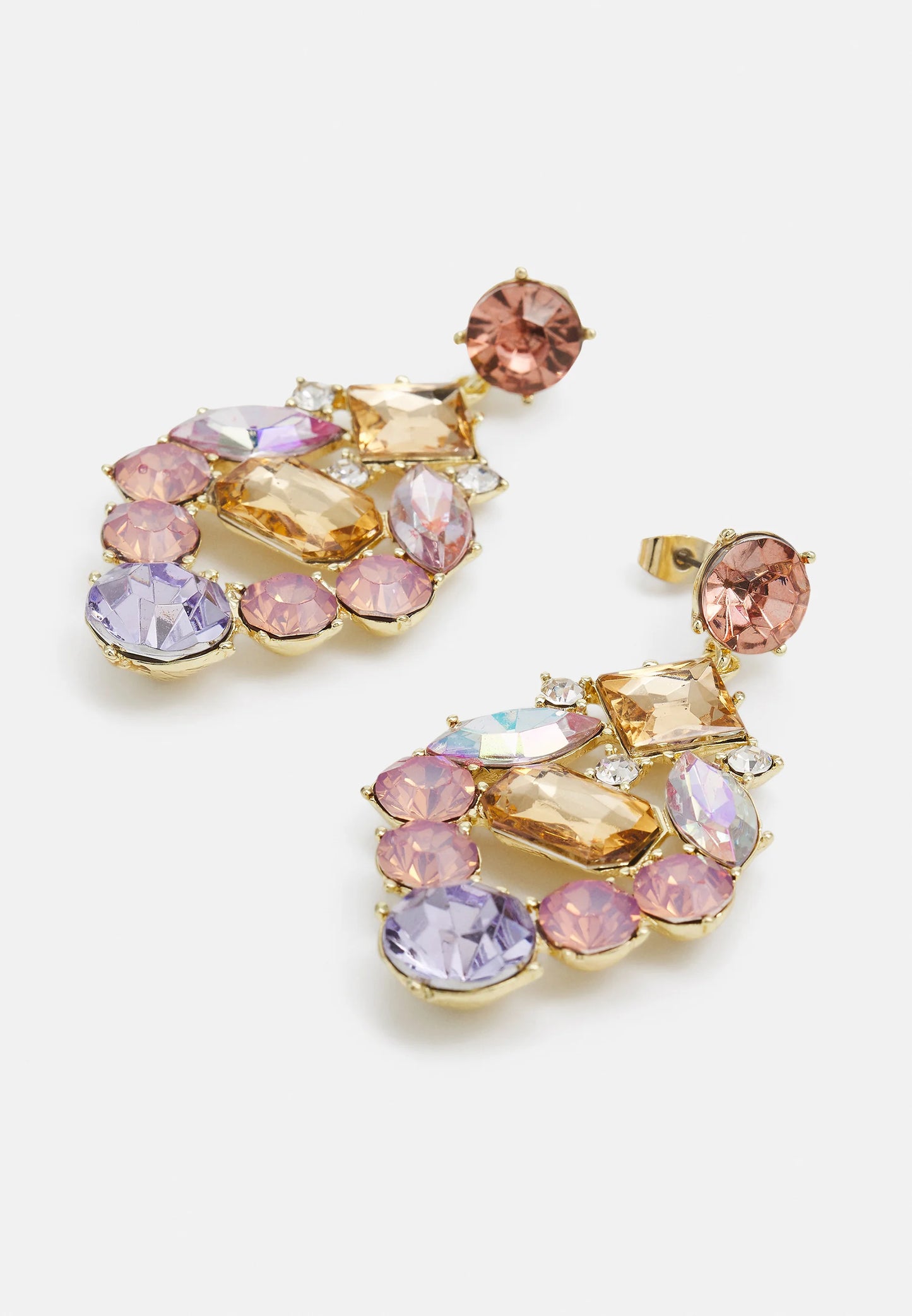 Pcpiffi gold and light pink earrings