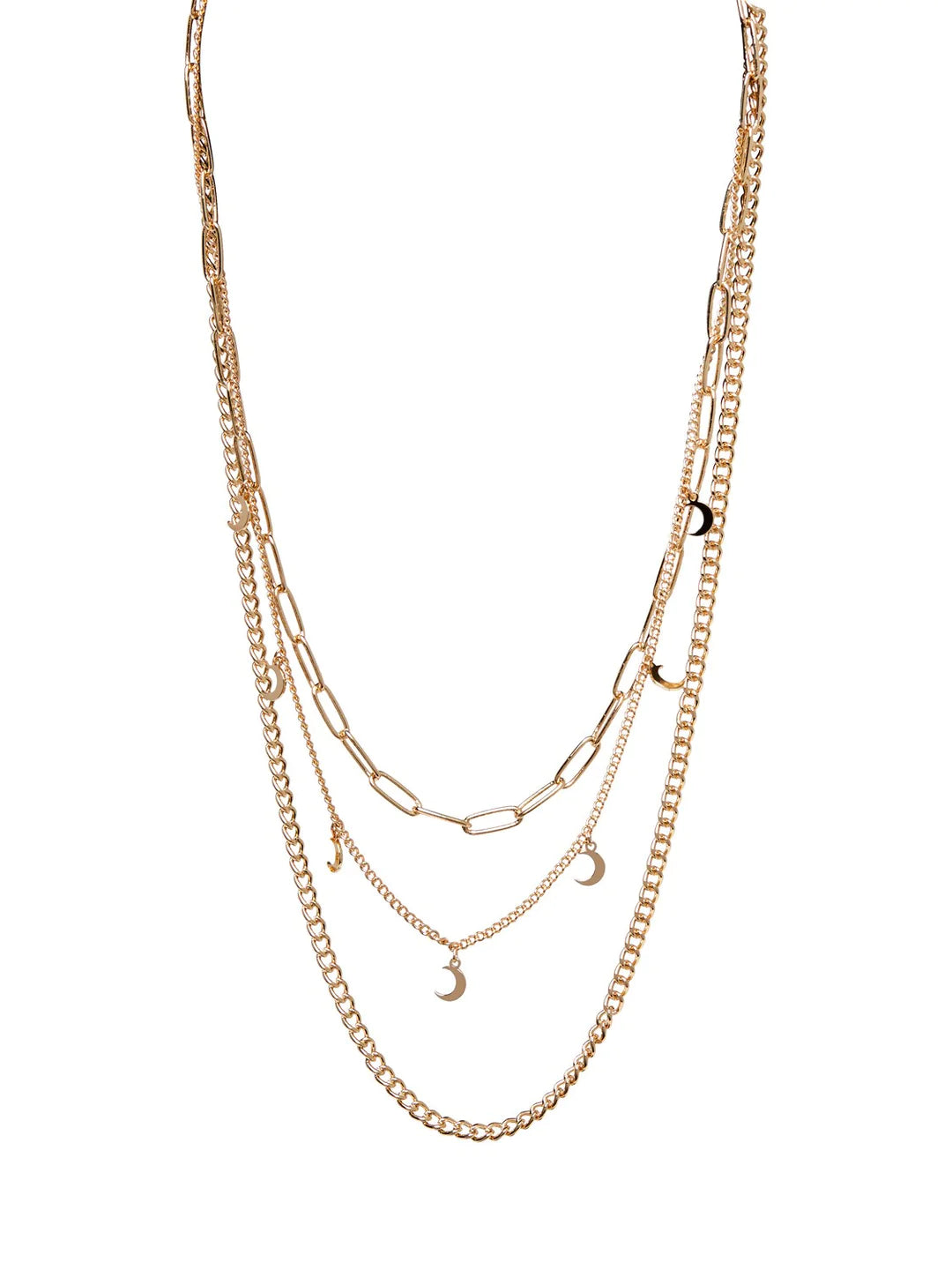 Gold triple chain necklace pcmousie