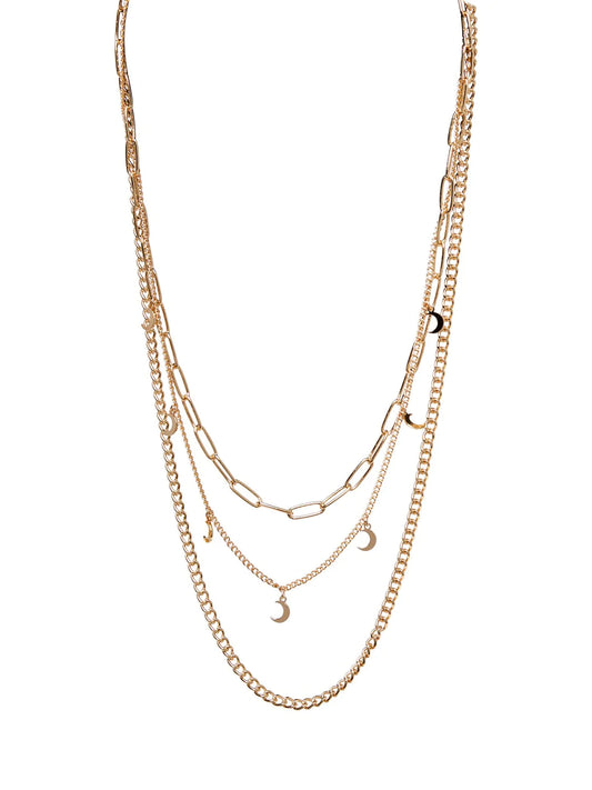 Gold triple chain necklace pcmousie