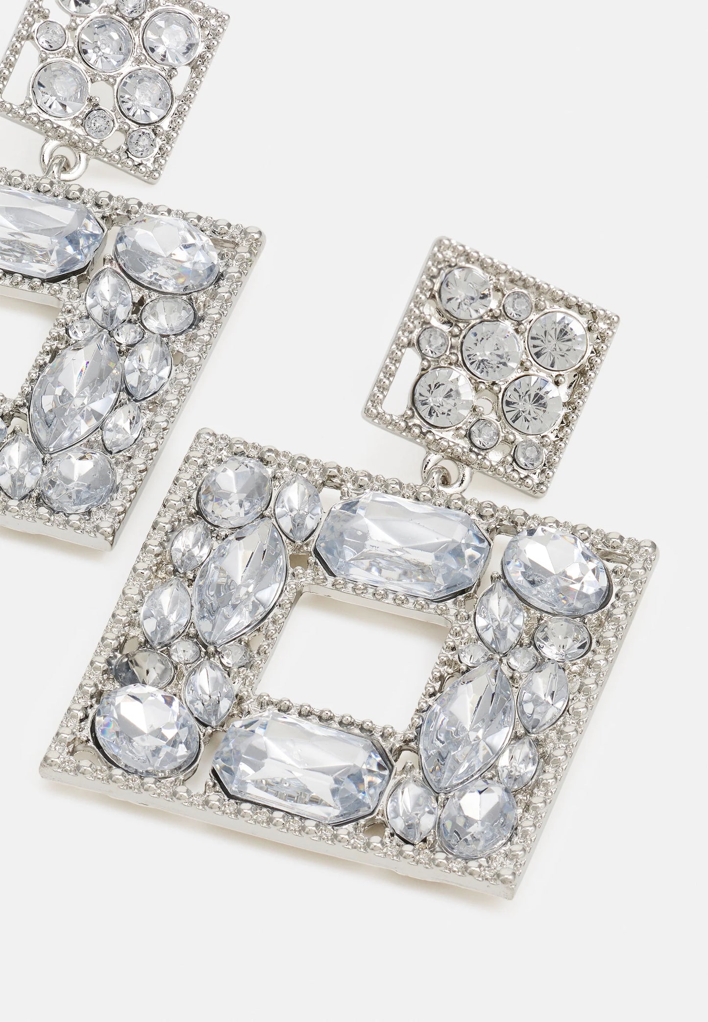 PCpam silver crystal earrings