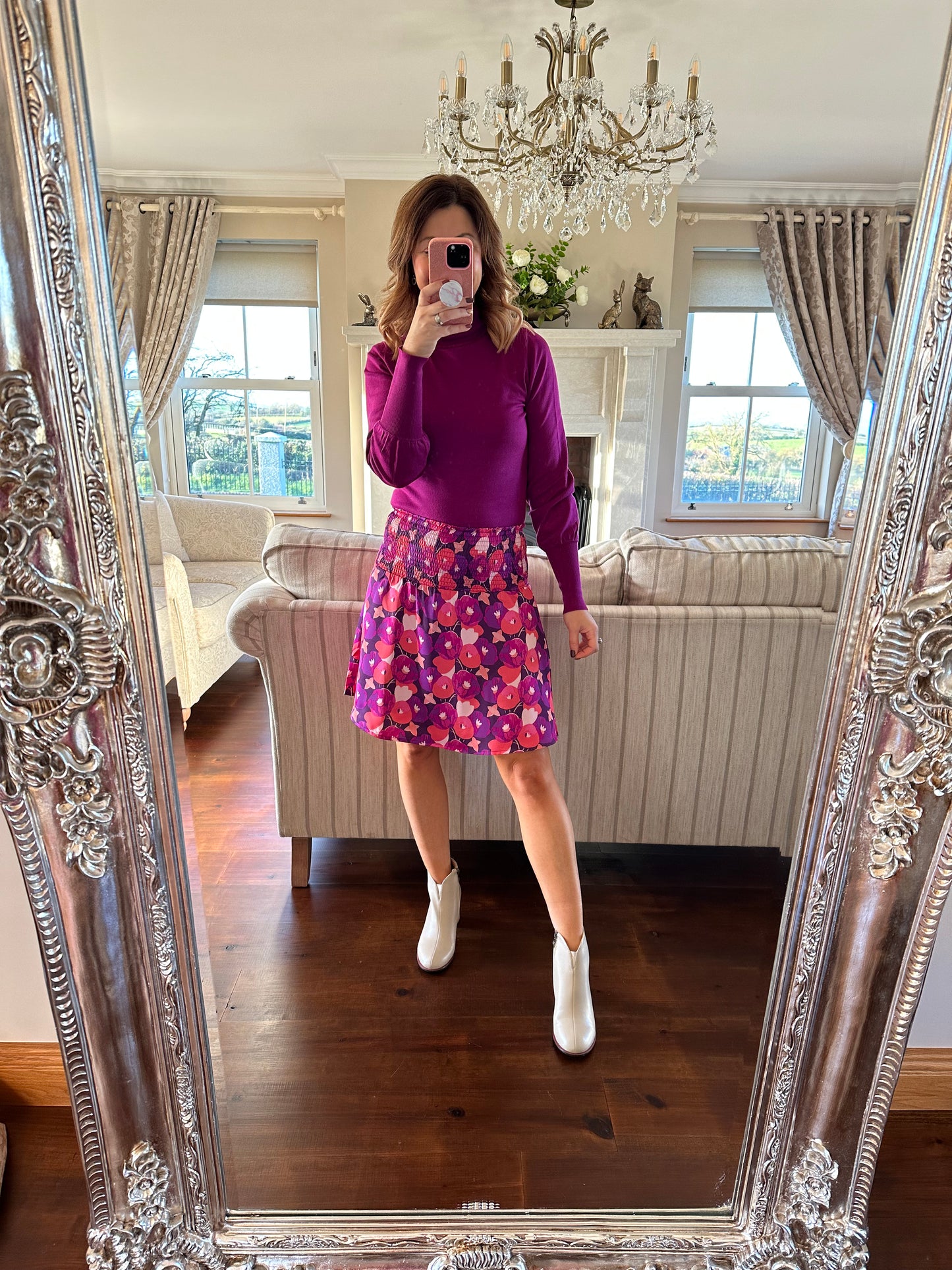 Purple flower skirt Isabella