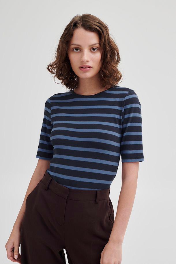 Federal blue and navy stripe t shirt - Our Secret Boutique  BYoung