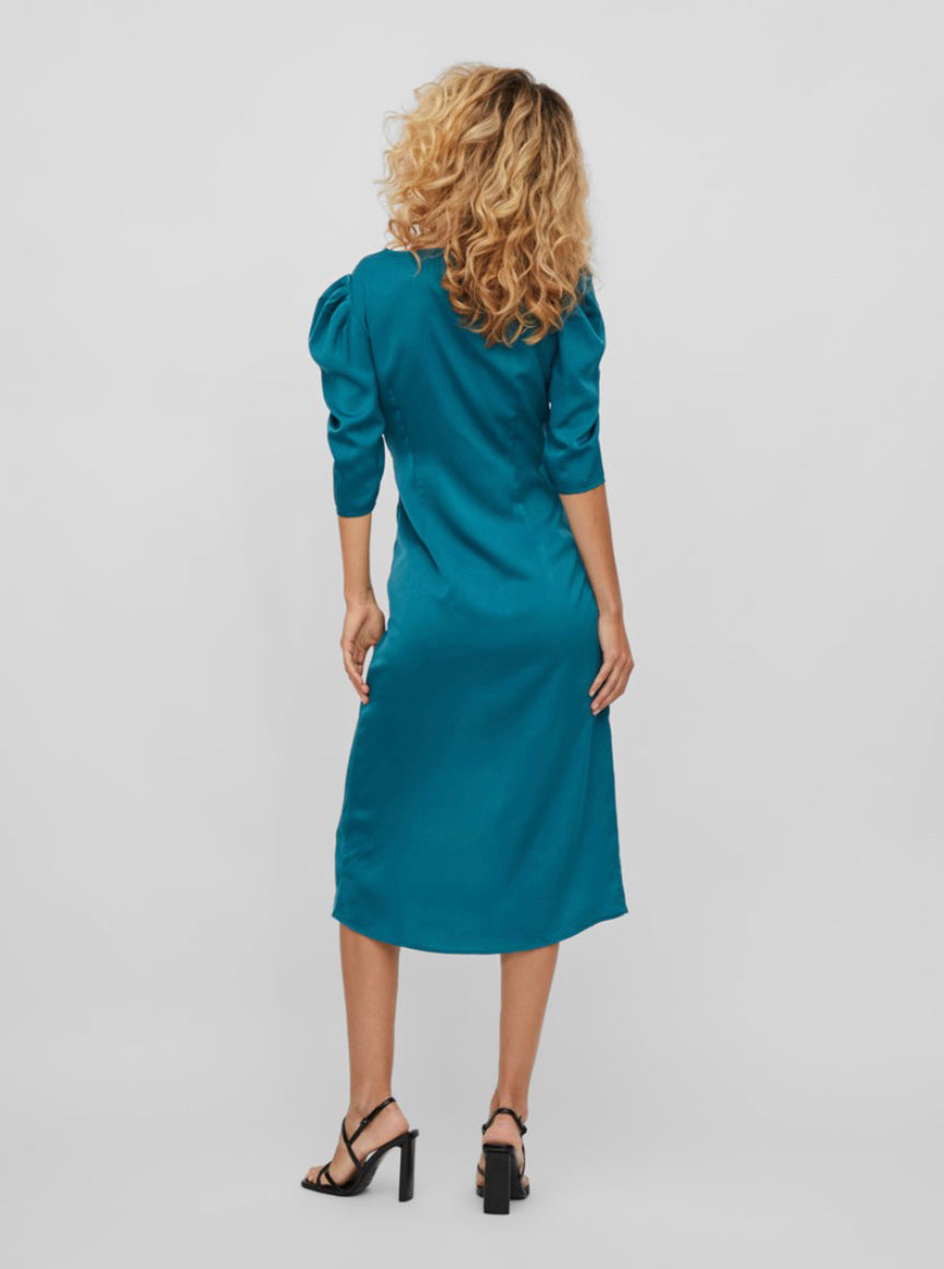 Shaded spruce v neck ruched dress Vimarianna