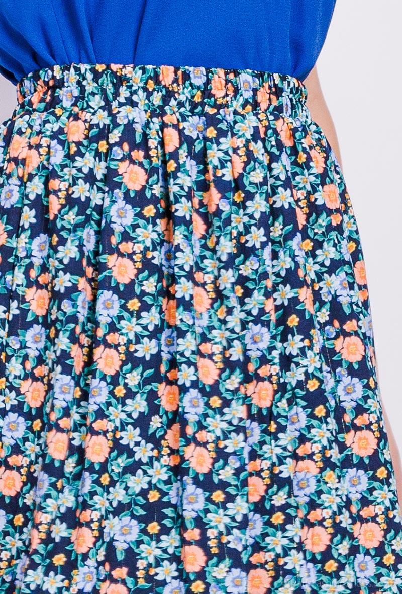 Navy, blue and orange floral skirt - Our Secret Boutique  Our Secret Boutique