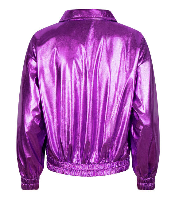 Purple metallic bomber jacket Nicolette