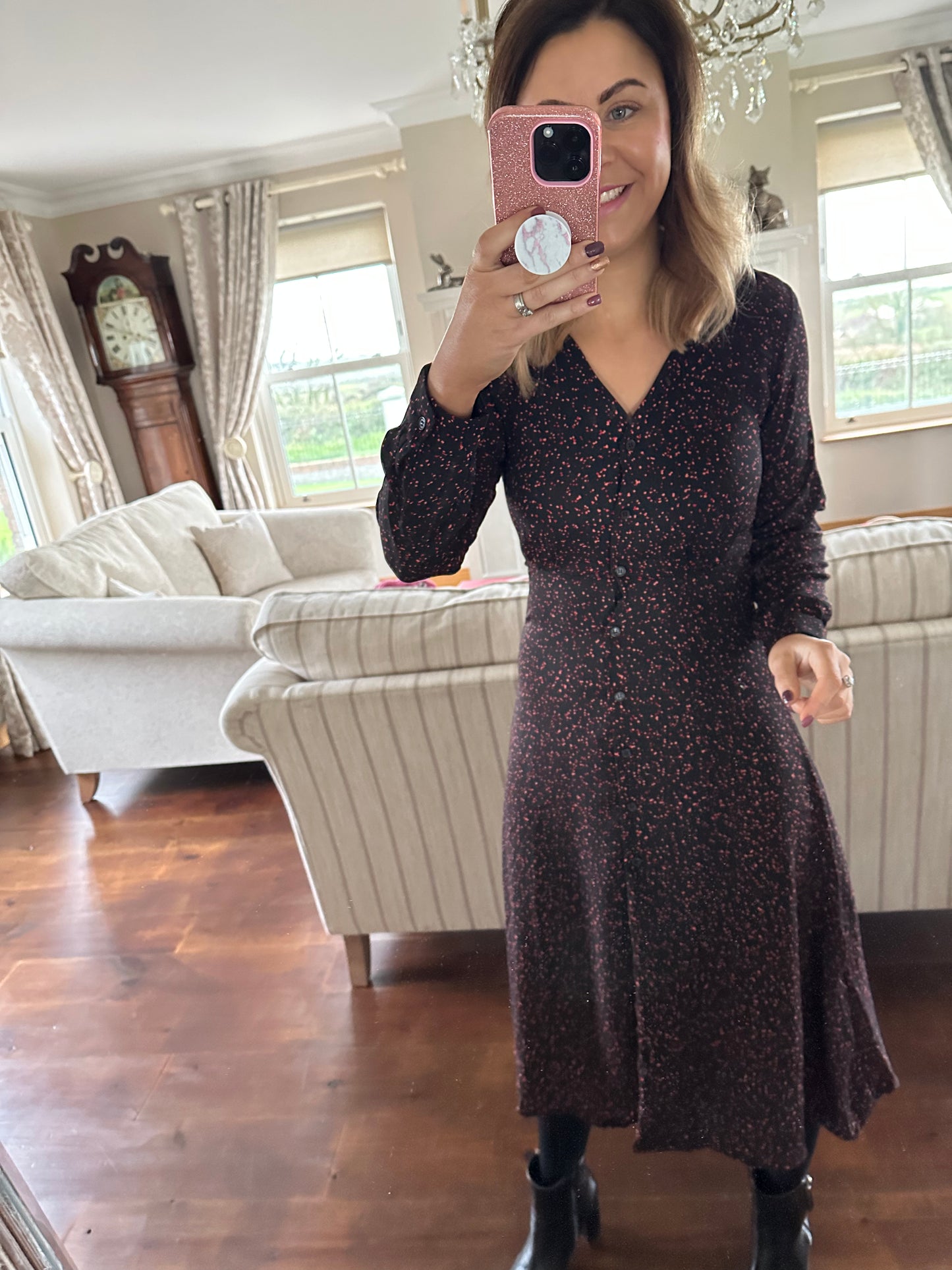 Polka dot midi dress clearance uk