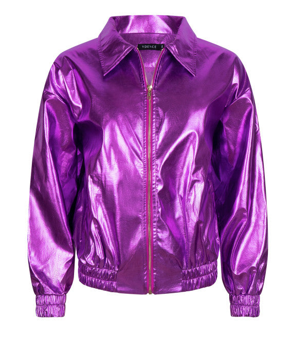 Purple metallic bomber jacket Nicolette