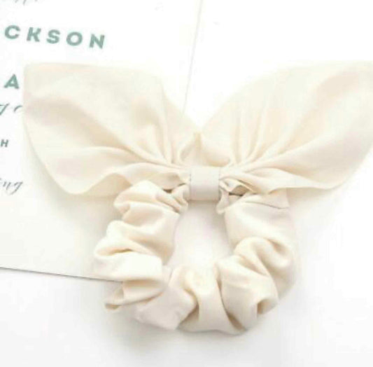 Ivory luxe satin hair bow
