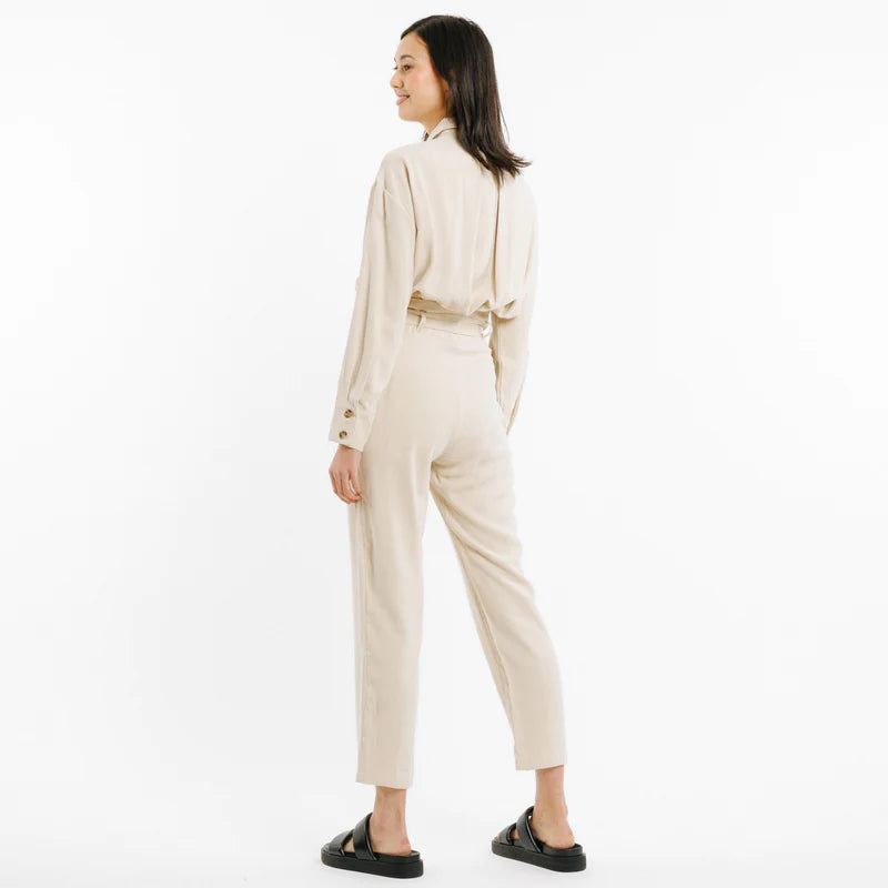 Ileana beige high waist trousers
