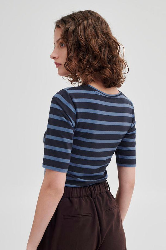 Federal blue and navy stripe t shirt - Our Secret Boutique  BYoung